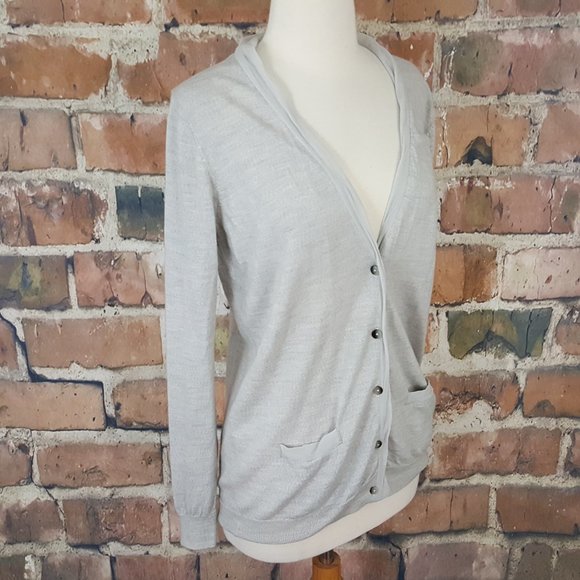 BODEN Gray light wool silk cardigan sweater 10 - Picture 2 of 5